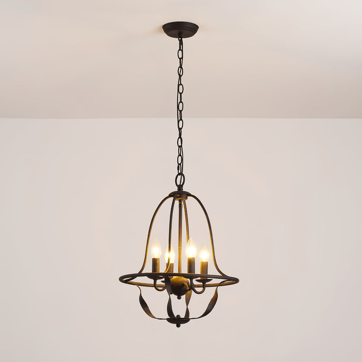 Bradbury Pendant Lamp – Bell-Shaped Twisted Ribbon-Arm 4-Head Pendant Light
