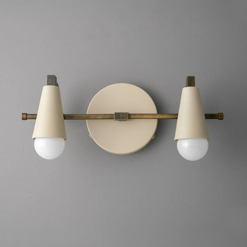 Bradley Vanity Wall Lamp – Double-Light Conical Shade & Antique Brass Wall Sconce