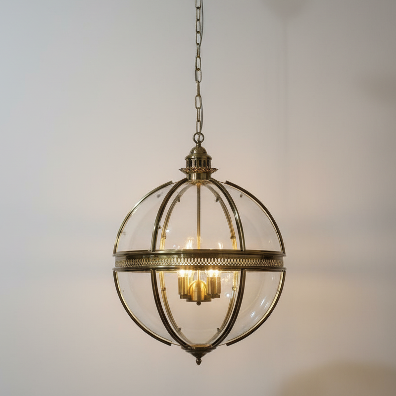 Braeden Pendant Light - Baroque Style 3-Light Glass Lantern Pendant