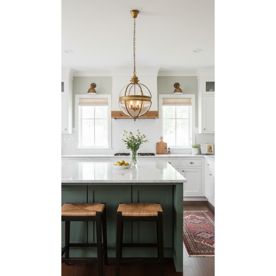 Braeden Pendant Light - Baroque Style 3-Light Glass Lantern Pendant