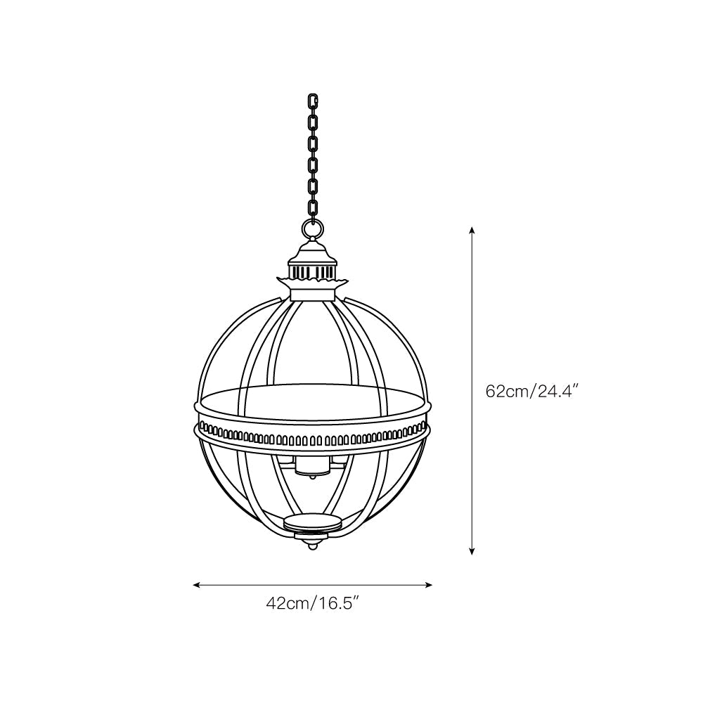 Braeden Pendant Light - Baroque Style 3-Light Glass Lantern Pendant