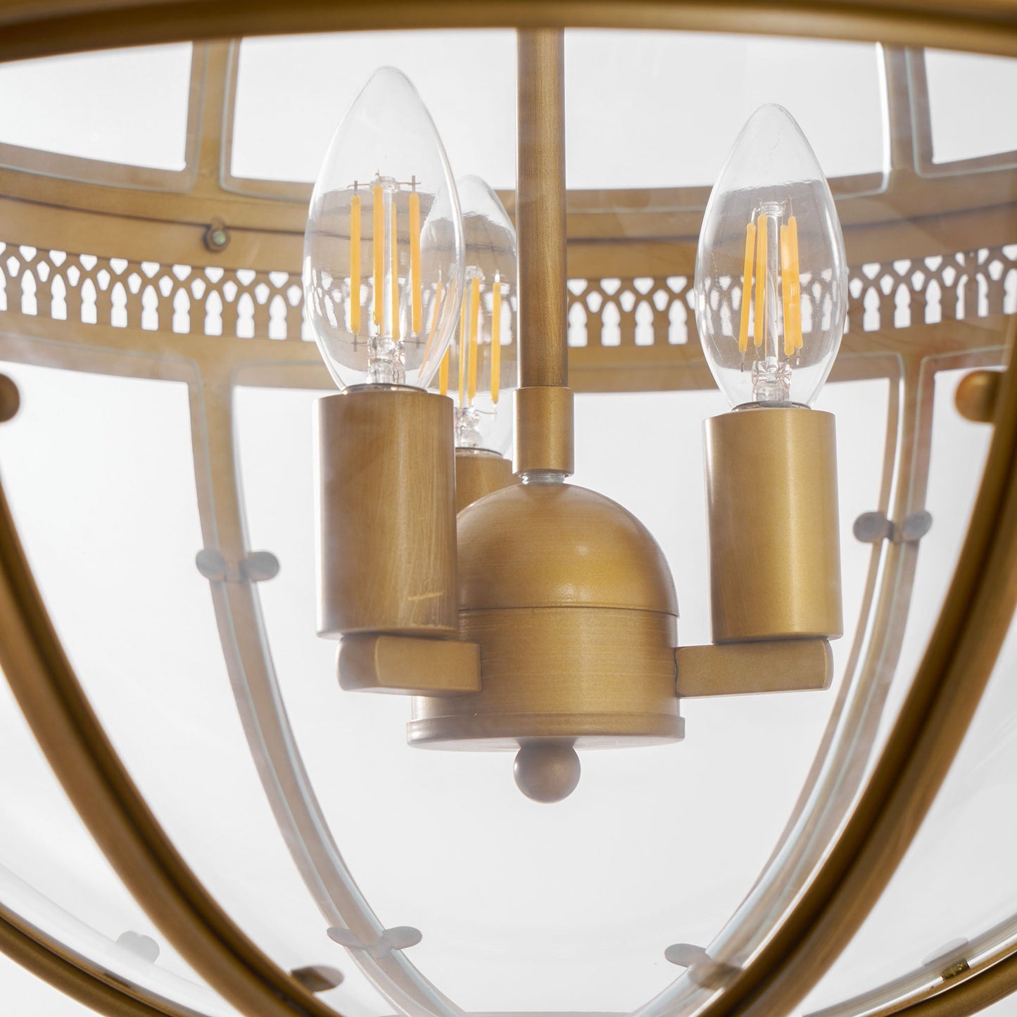 Braeden Pendant Light - Baroque Style 3-Light Glass Lantern Pendant
