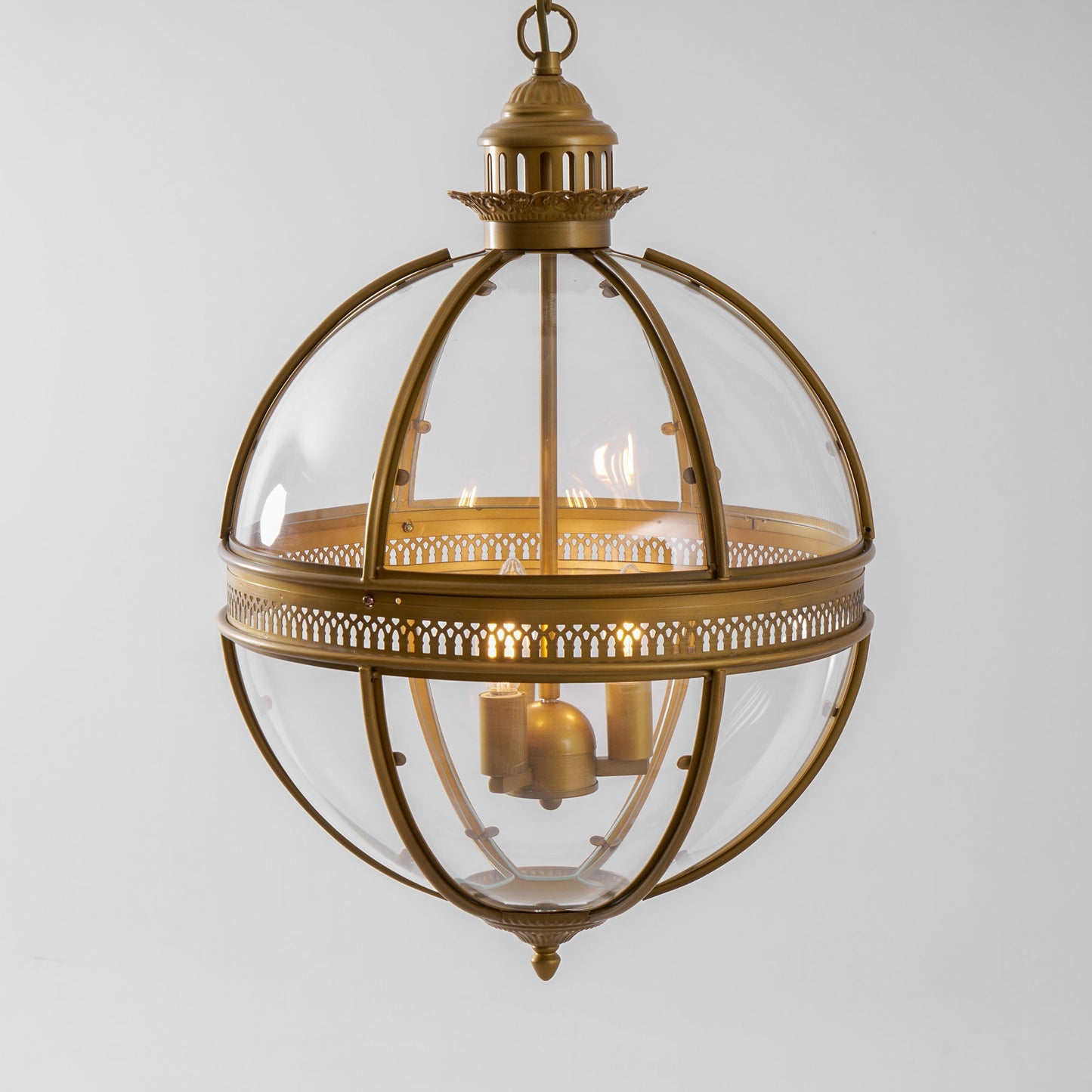 Braeden Pendant Light - Baroque Style 3-Light Glass Lantern Pendant
