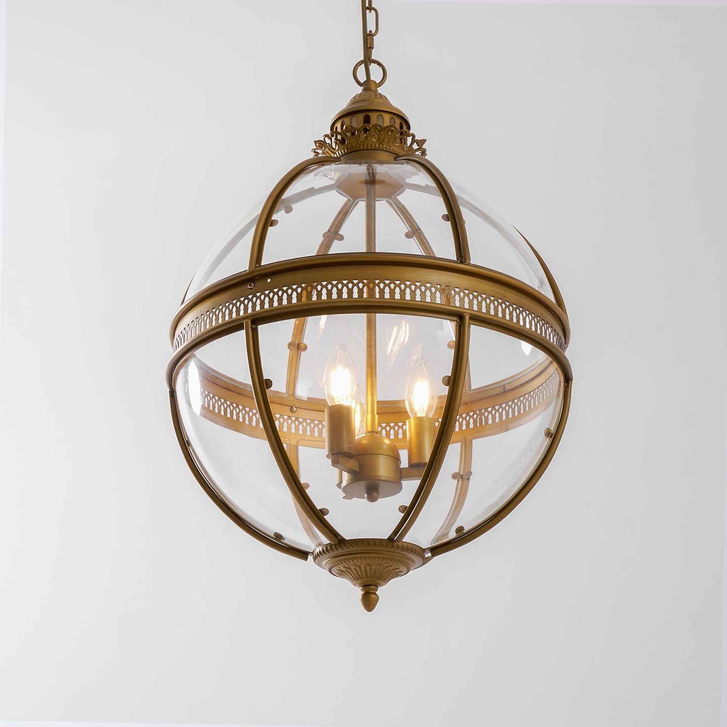 Braeden Pendant Light - Baroque Style 3-Light Glass Lantern Pendant
