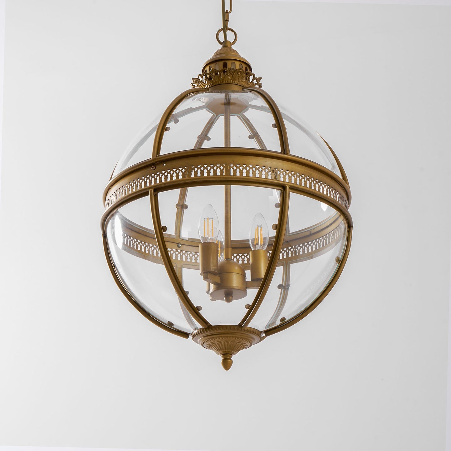 Braeden Pendant Light - Baroque Style 3-Light Glass Lantern Pendant
