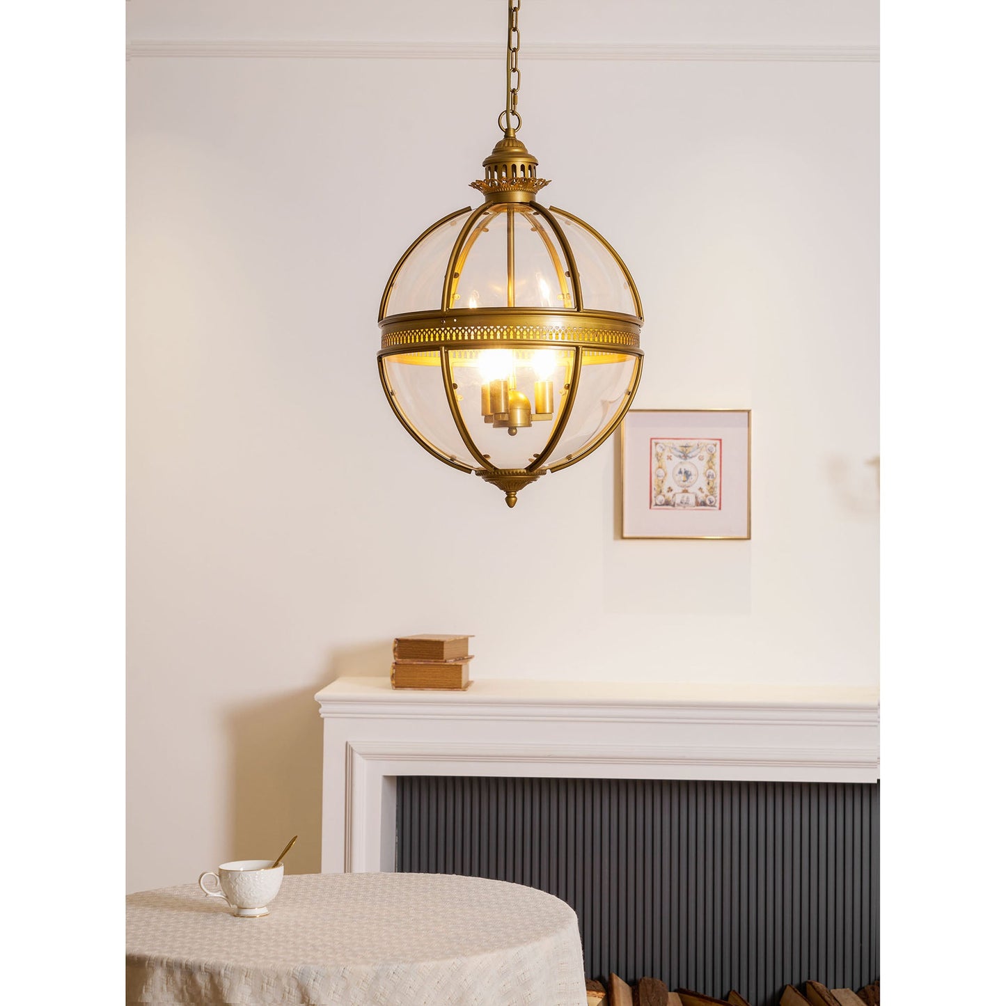 Braeden Pendant Light - Baroque Style 3-Light Glass Lantern Pendant