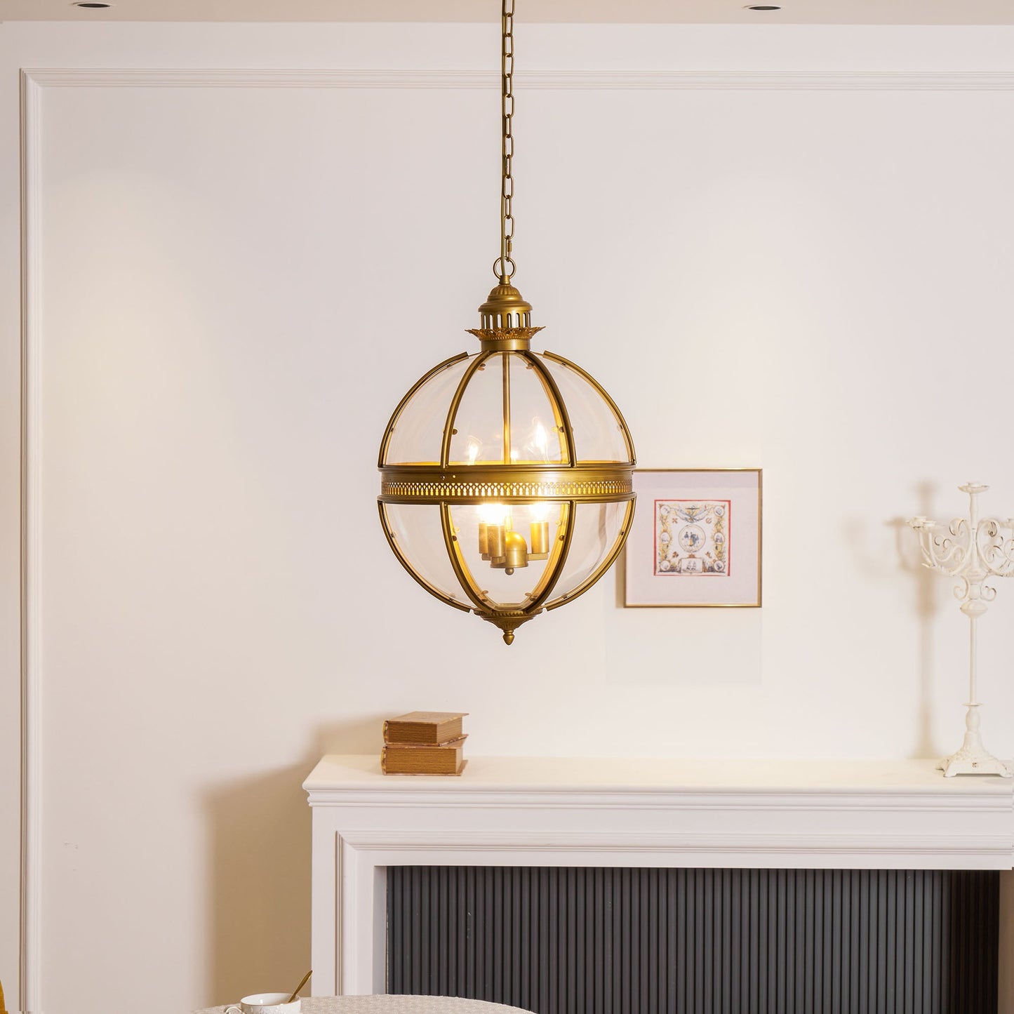 Braeden Pendant Light - Baroque Style 3-Light Glass Lantern Pendant