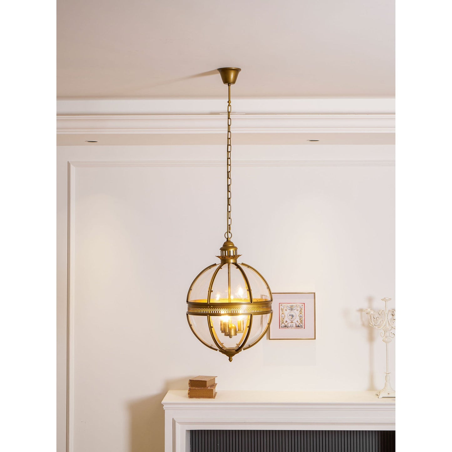 Braeden Pendant Light - Baroque Style 3-Light Glass Lantern Pendant