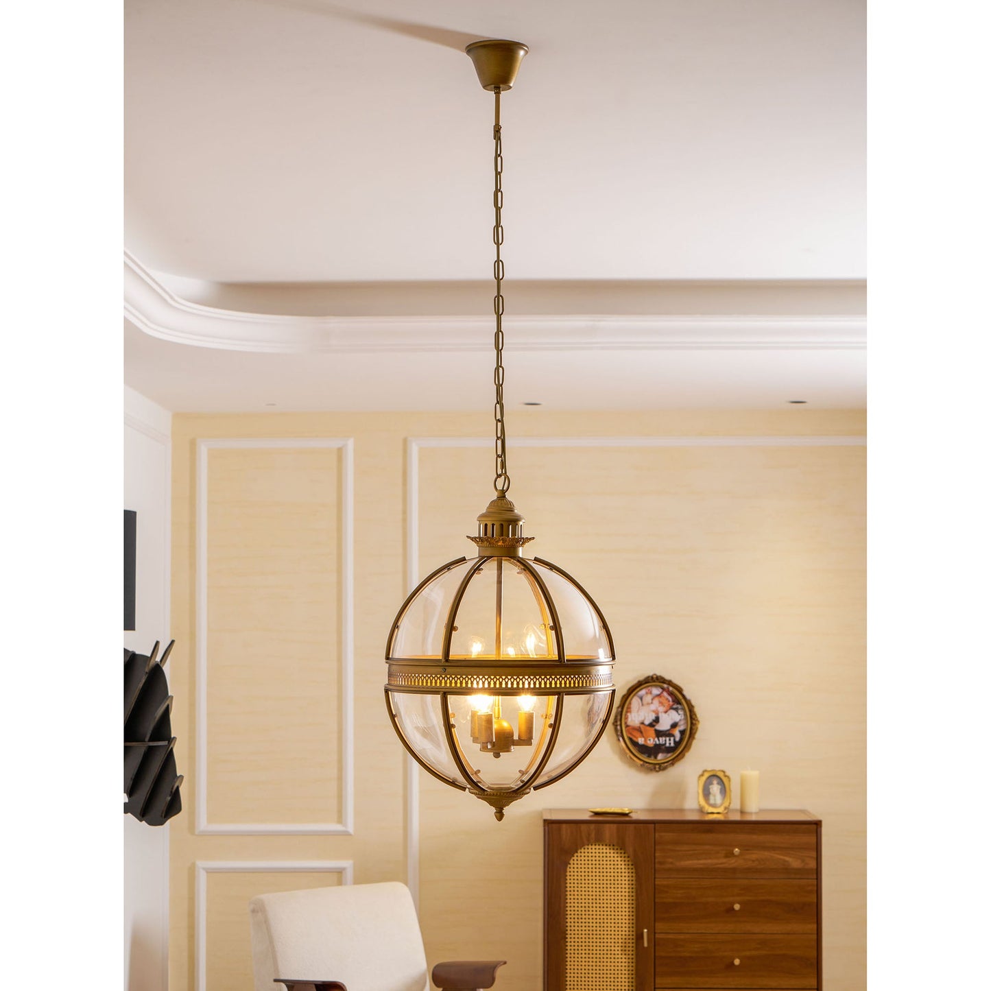Braeden Pendant Light - Baroque Style 3-Light Glass Lantern Pendant