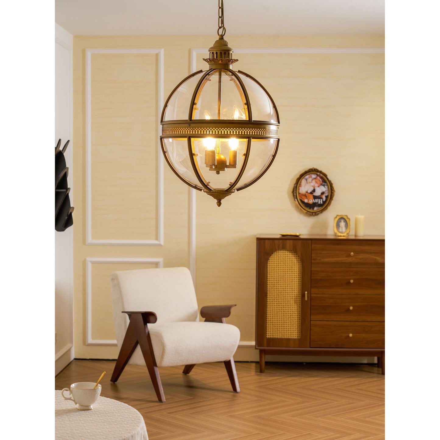 Braeden Pendant Light - Baroque Style 3-Light Glass Lantern Pendant