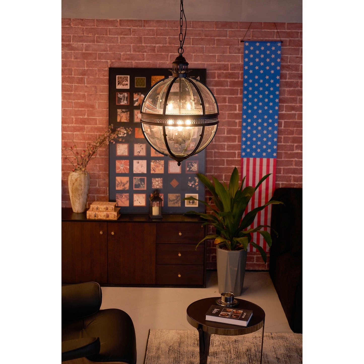 Braeden Pendant Light - Baroque Style 3-Light Glass Lantern Pendant