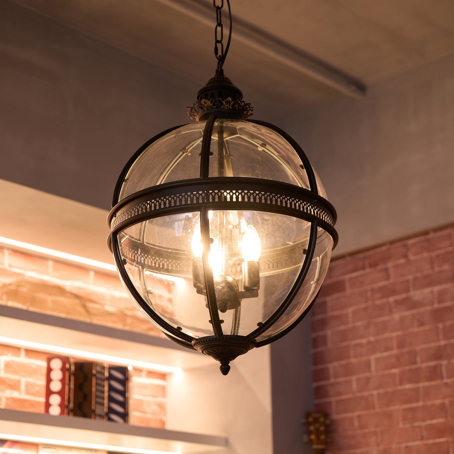Braeden Pendant Light - Baroque Style 3-Light Glass Lantern Pendant