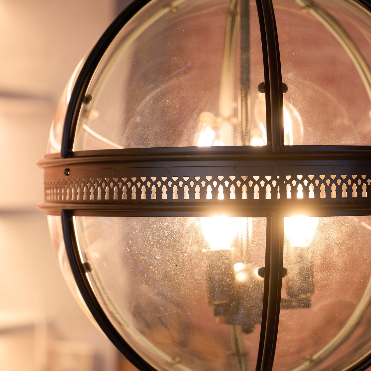 Braeden Pendant Light - Baroque Style 3-Light Glass Lantern Pendant