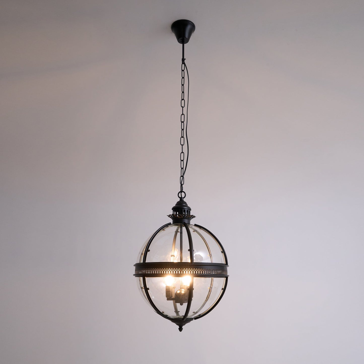 Braeden Pendant Light - Baroque Style 3-Light Glass Lantern Pendant