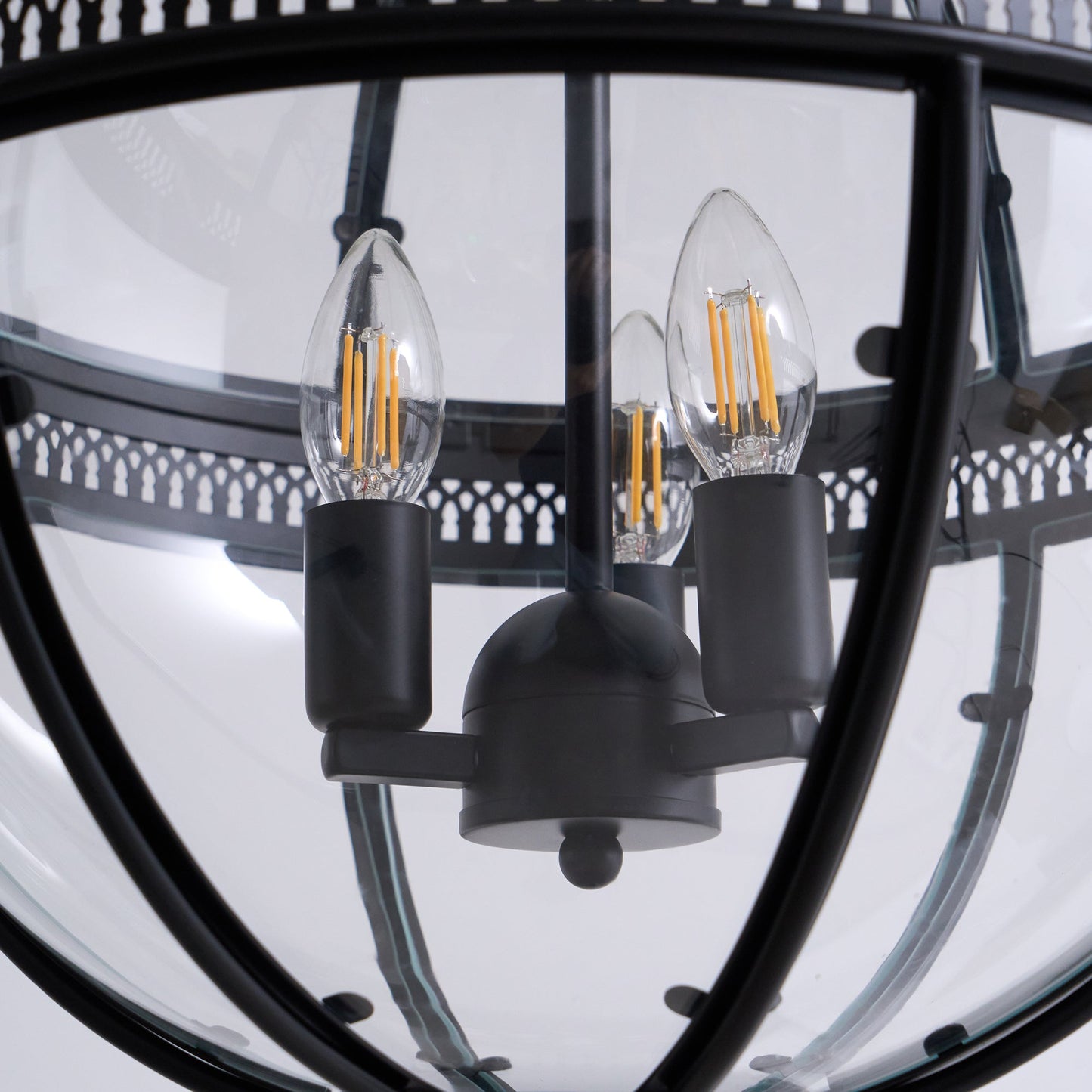 Braeden Pendant Light - Baroque Style 3-Light Glass Lantern Pendant