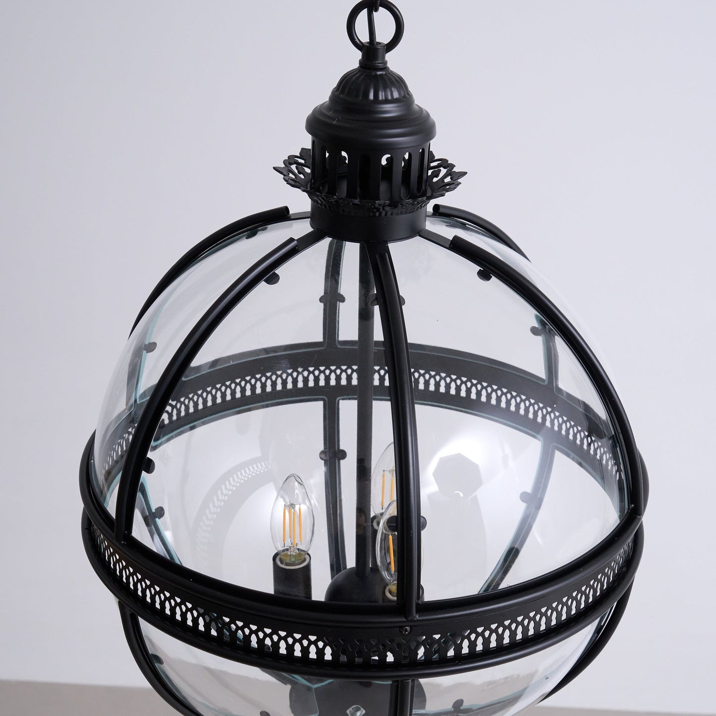 Braeden Pendant Light - Baroque Style 3-Light Glass Lantern Pendant