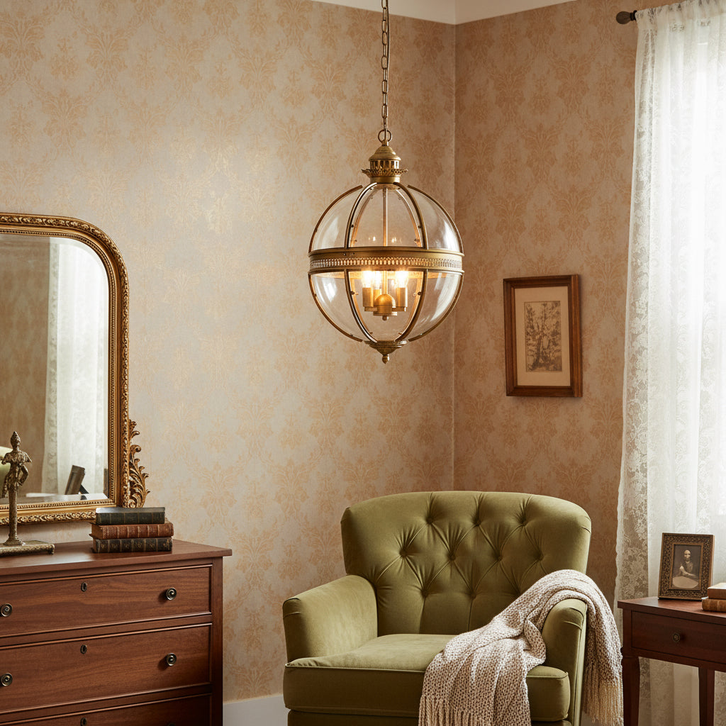 Braeden Pendant Light - Baroque Style 3-Light Glass Lantern Pendant