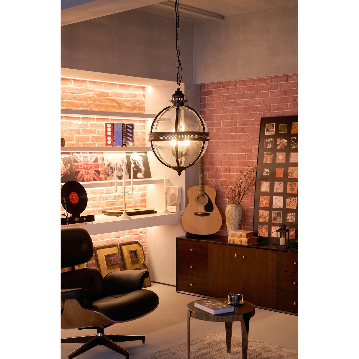Braeden Pendant Light - Baroque Style 3-Light Glass Lantern Pendant