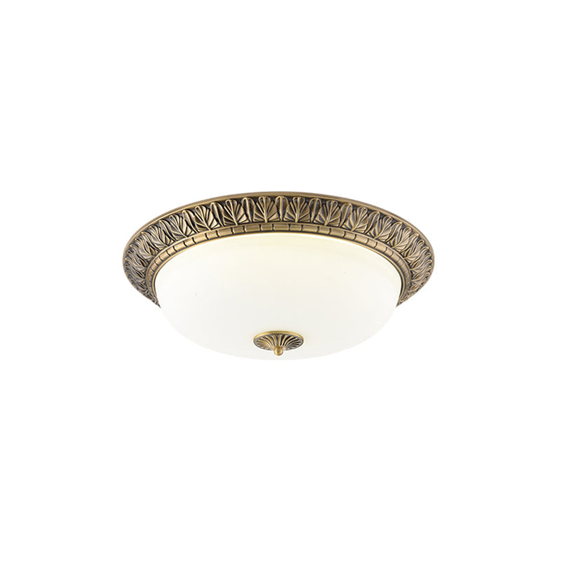 Brahm Flush Ceiling Lamp - Timeless Antique Bronze & Curved Glass Flush Mount