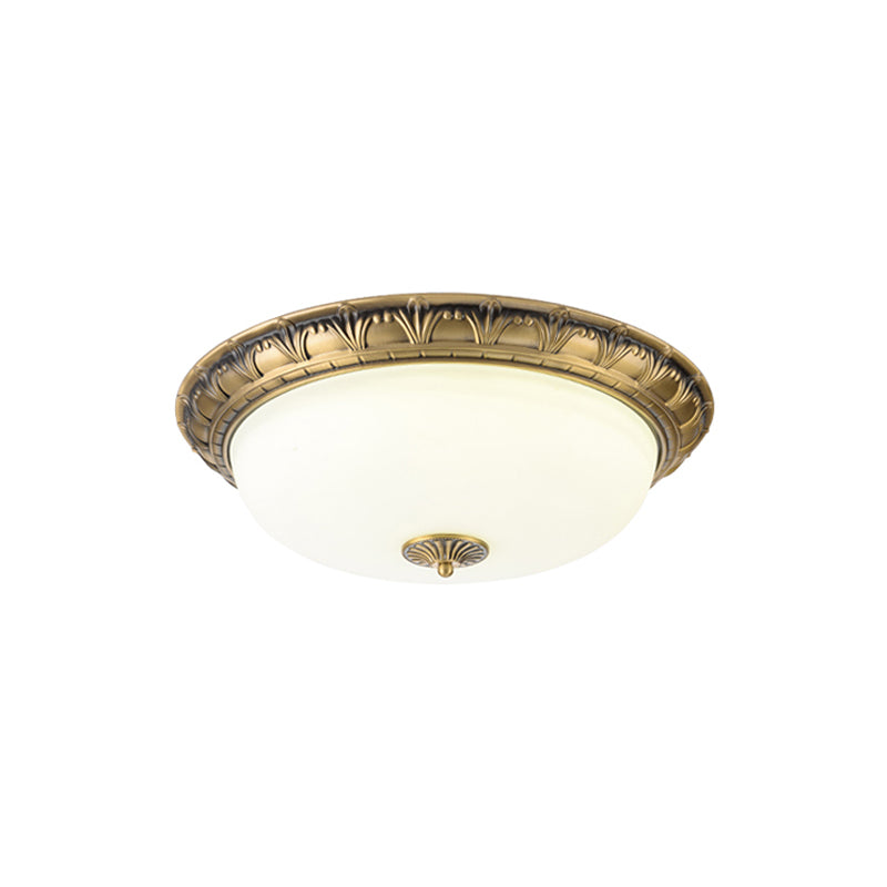 Brahm Flush Ceiling Lamp - Timeless Antique Bronze & Curved Glass Flush Mount