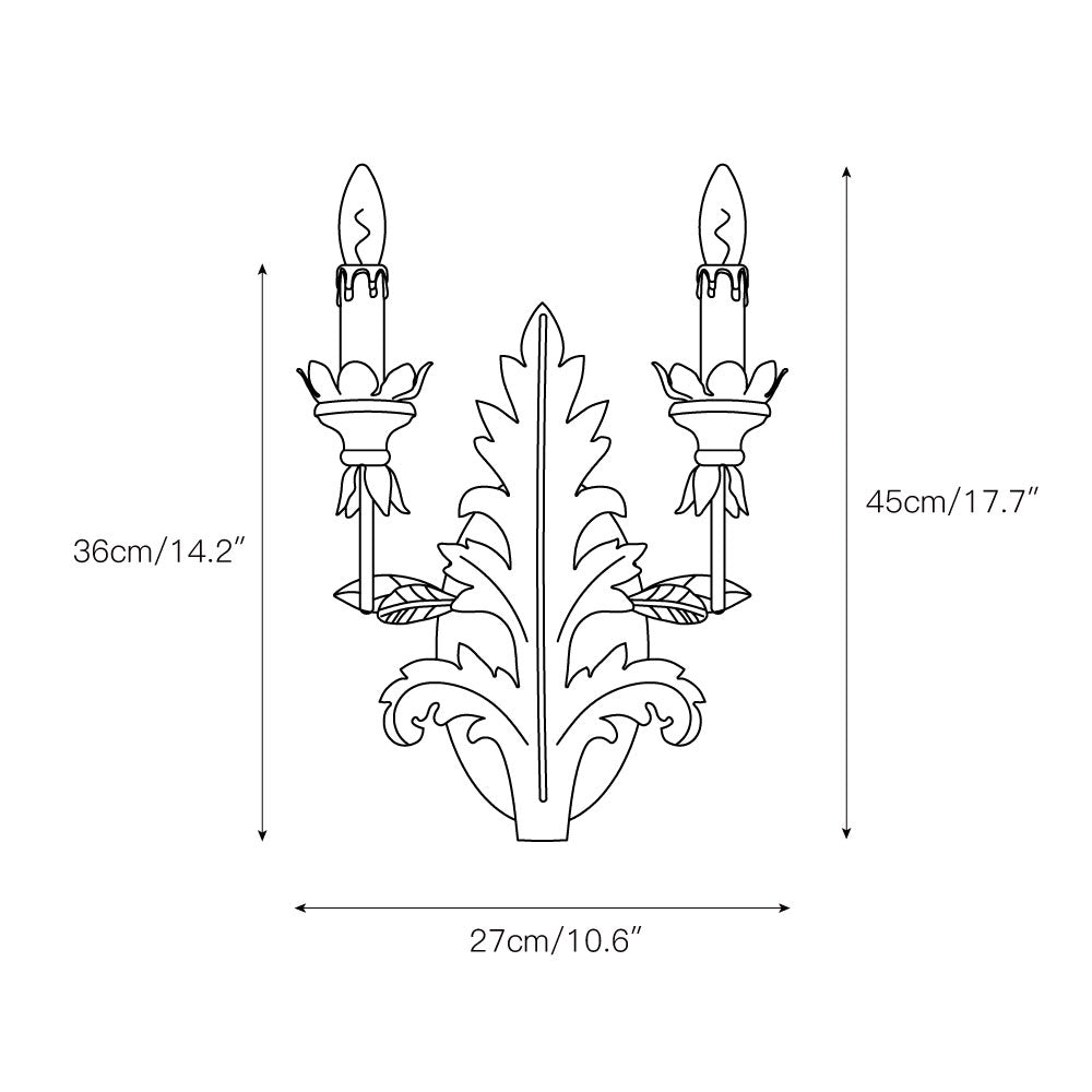 Branch Leaf Wall Lamp - Botanical Iron Sconce & Nature-Inspired Accent Light