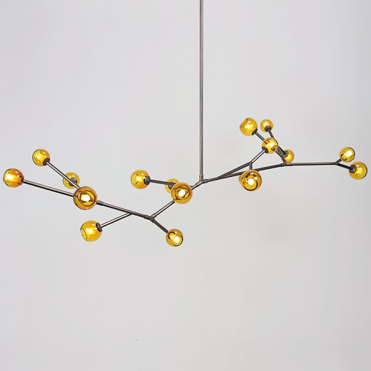 Branch Chandelier - Modern Starburst Brass & Glass Orb Pendant