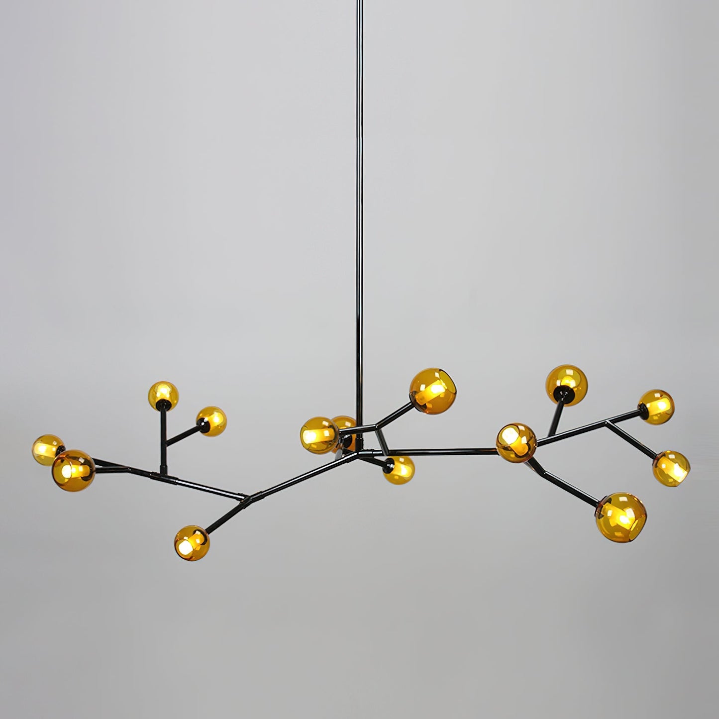 Branch Chandelier - Modern Starburst Brass & Glass Orb Pendant