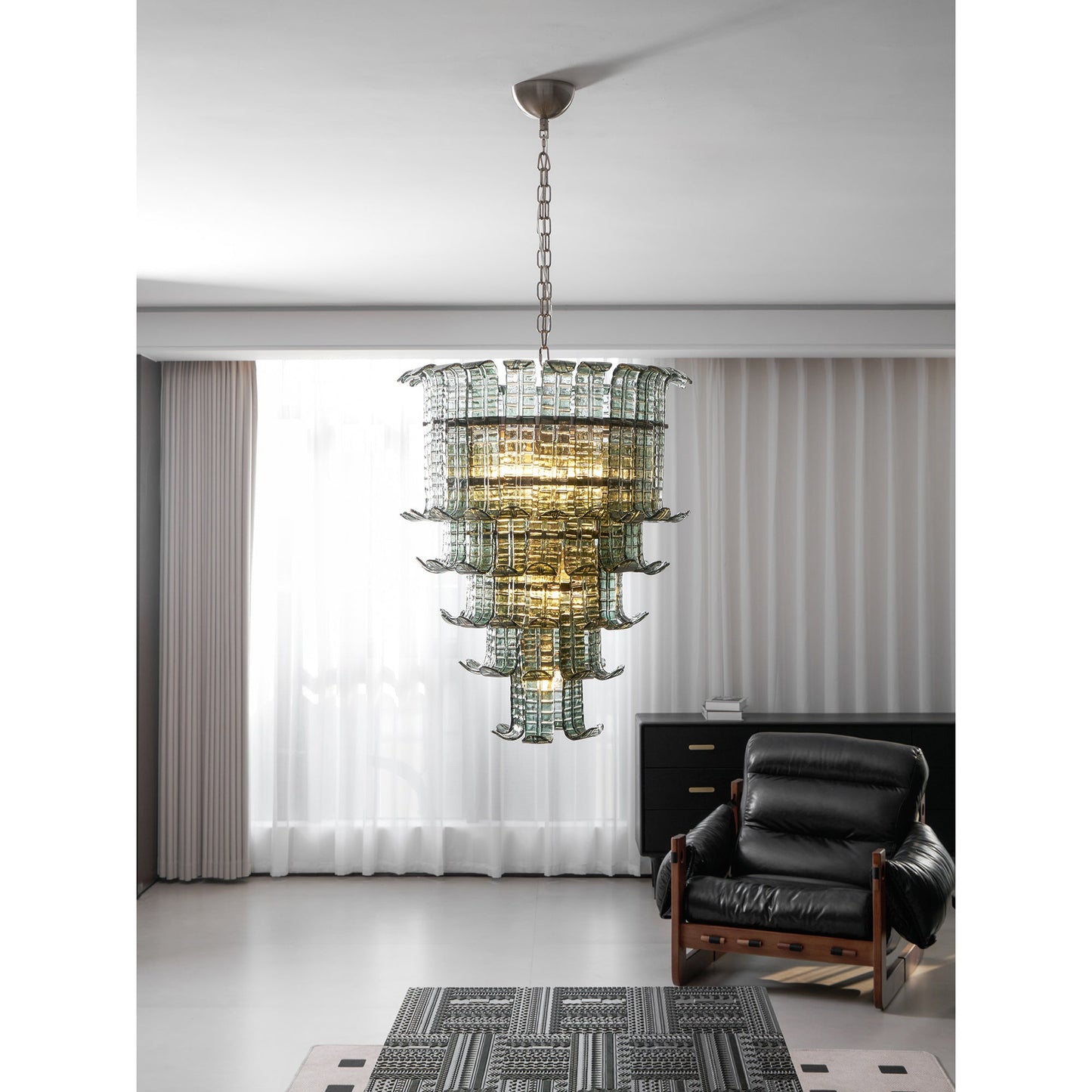 Brasher Murano Chandelier - Cascading Murano Glass & Metal Luxury Chandelier