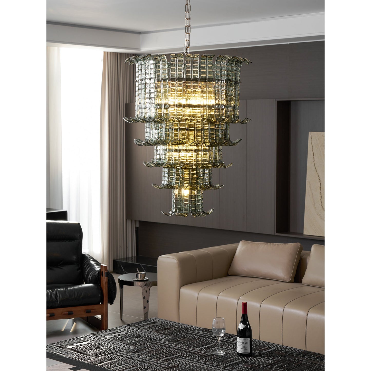 Brasher Murano Chandelier - Cascading Murano Glass & Metal Luxury Chandelier