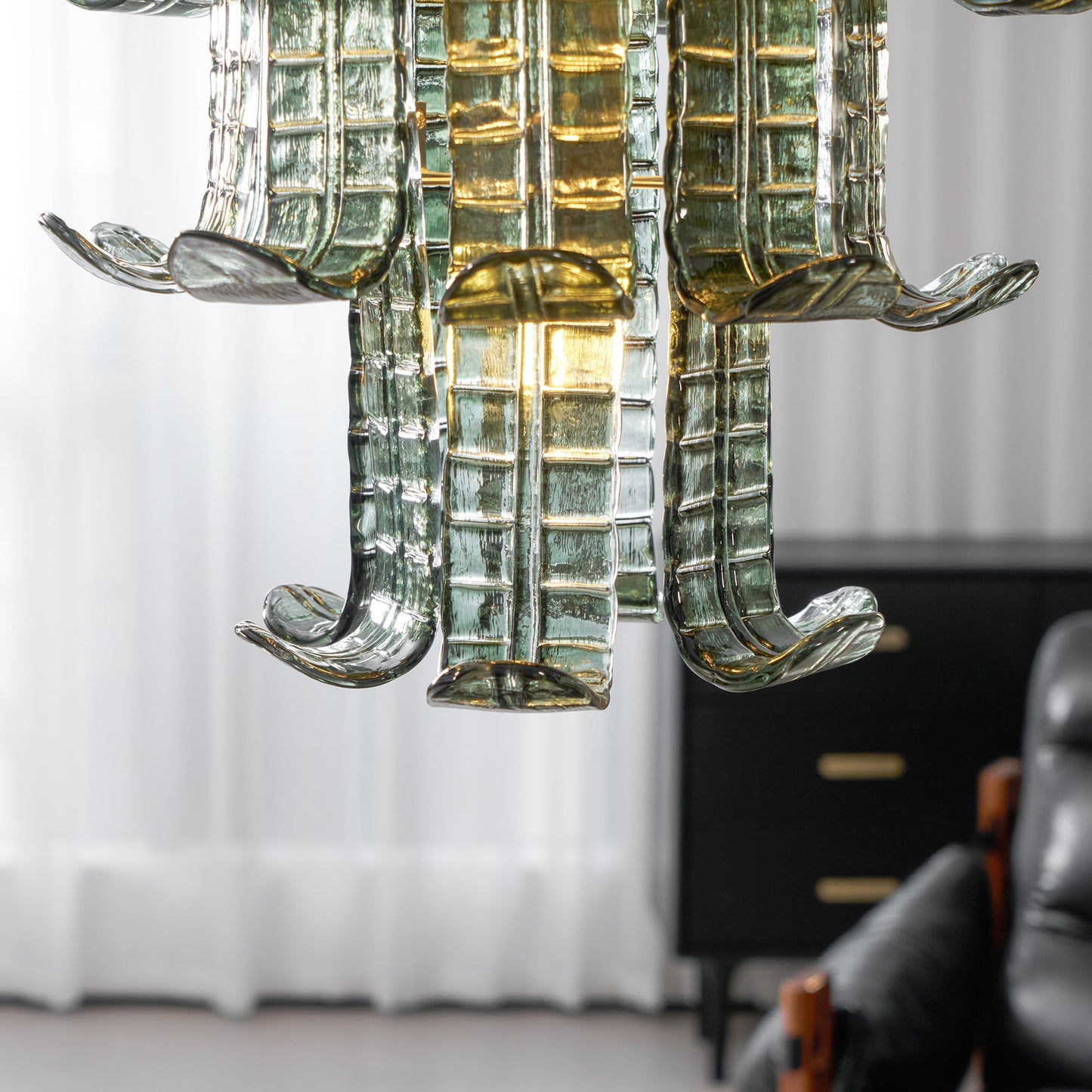 Brasher Murano Chandelier - Cascading Murano Glass & Metal Luxury Chandelier