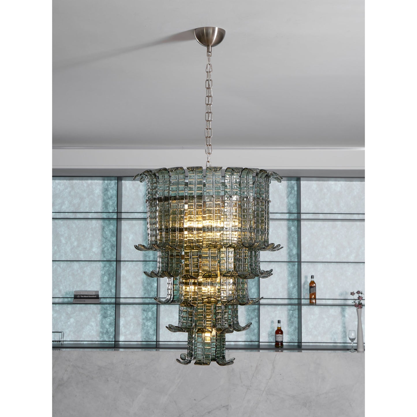 Brasher Murano Chandelier - Cascading Murano Glass & Metal Luxury Chandelier