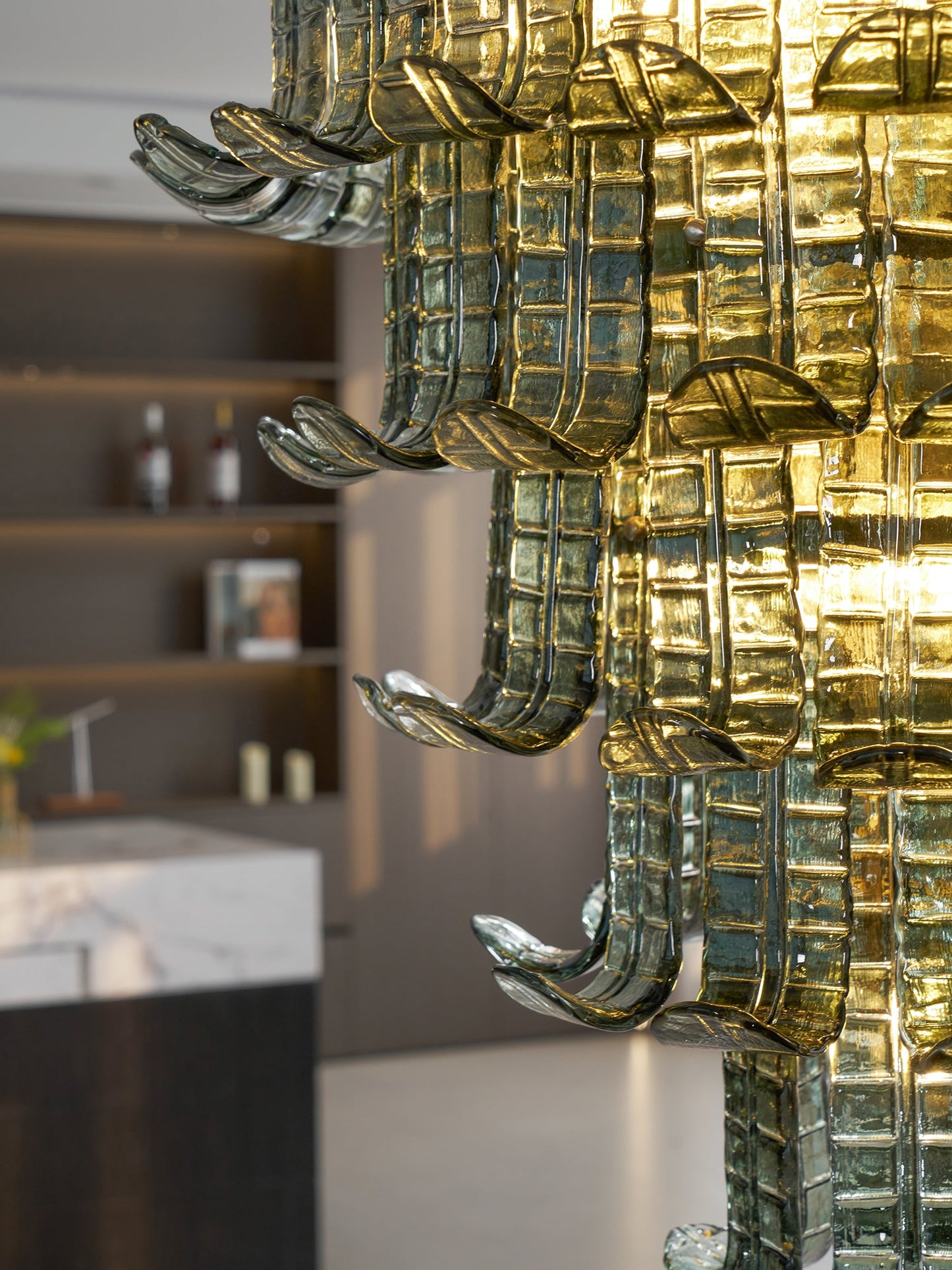 Brasher Murano Chandelier - Cascading Murano Glass & Metal Luxury Chandelier