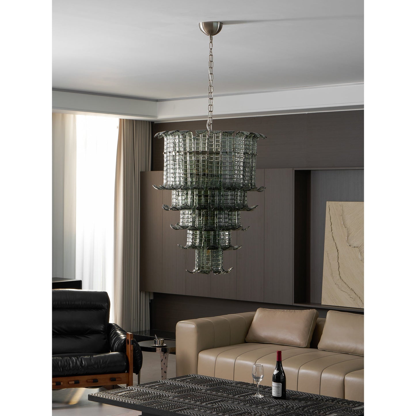 Brasher Murano Chandelier - Cascading Murano Glass & Metal Luxury Chandelier