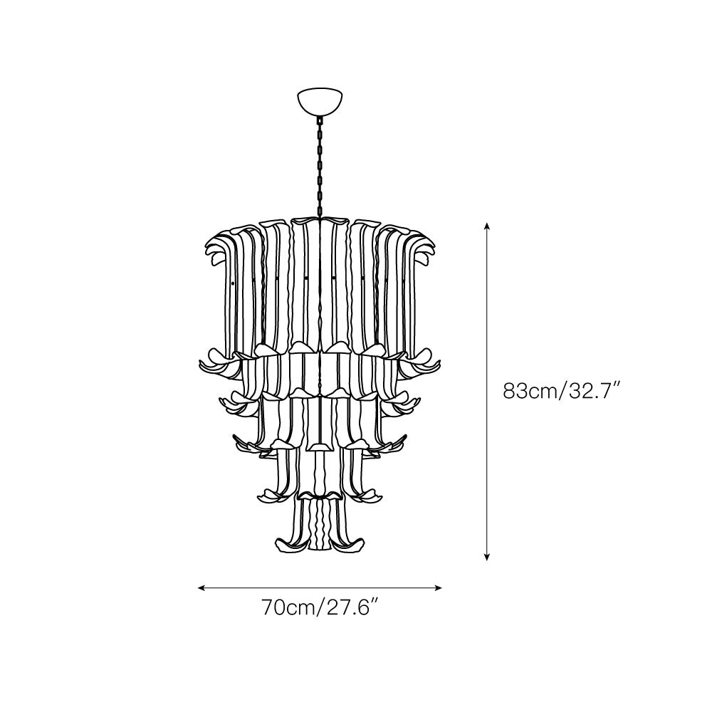 Brasher Murano Chandelier - Cascading Murano Glass & Metal Luxury Chandelier