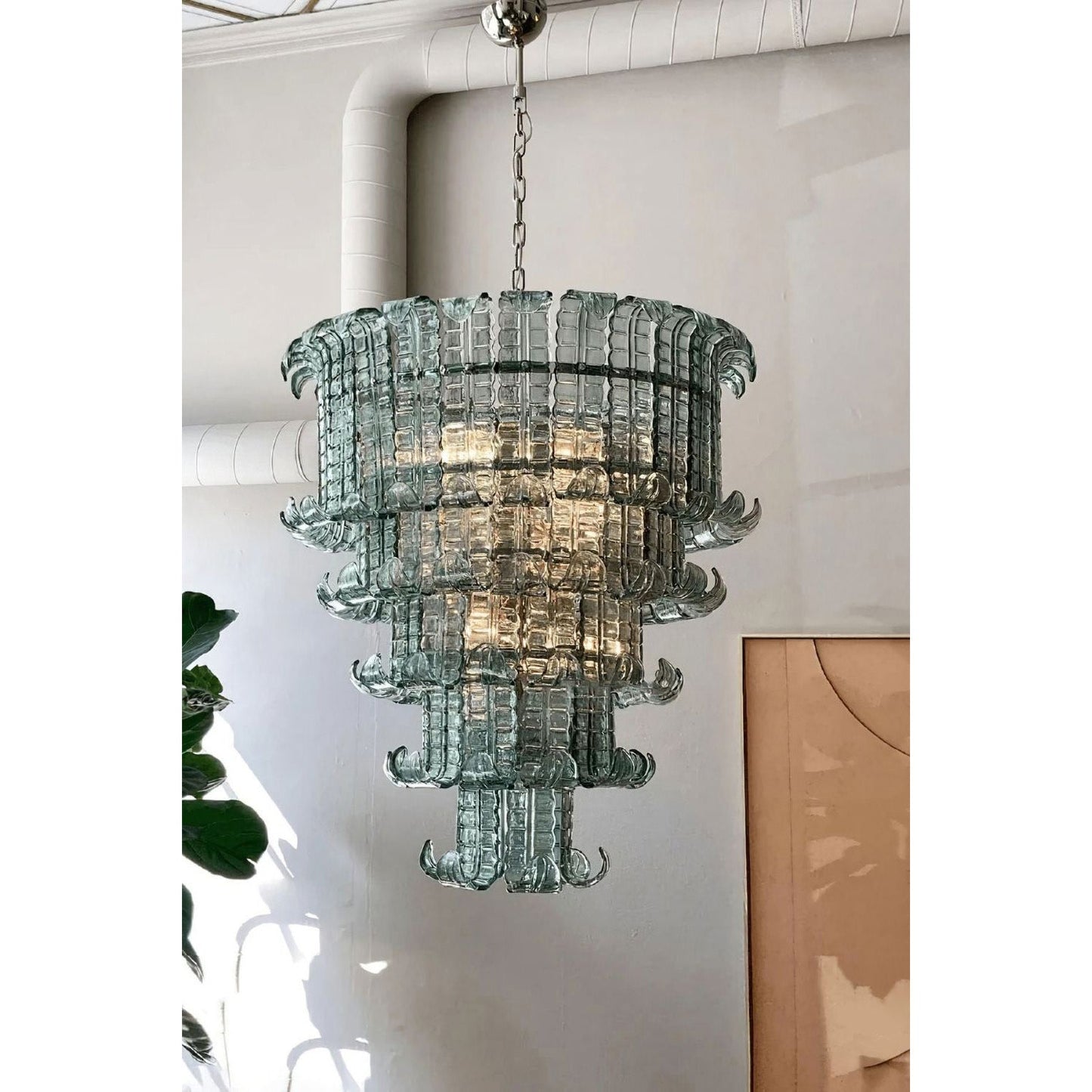 Brasher Murano Chandelier - Cascading Murano Glass & Metal Luxury Chandelier