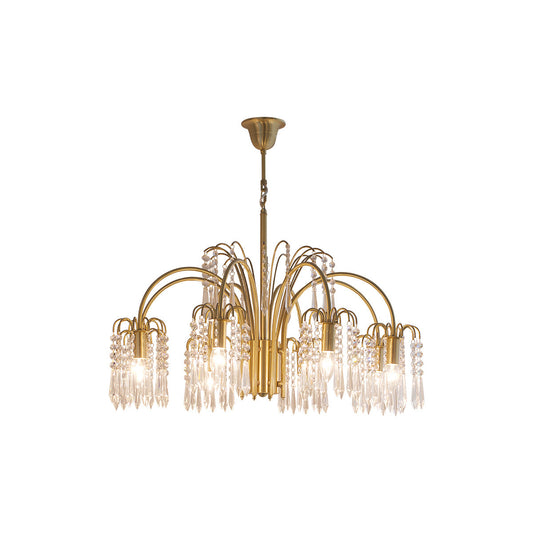 Brass Candle Crystal Chandelier - Traditional K9 Crystal & Polished Brass Chandelier