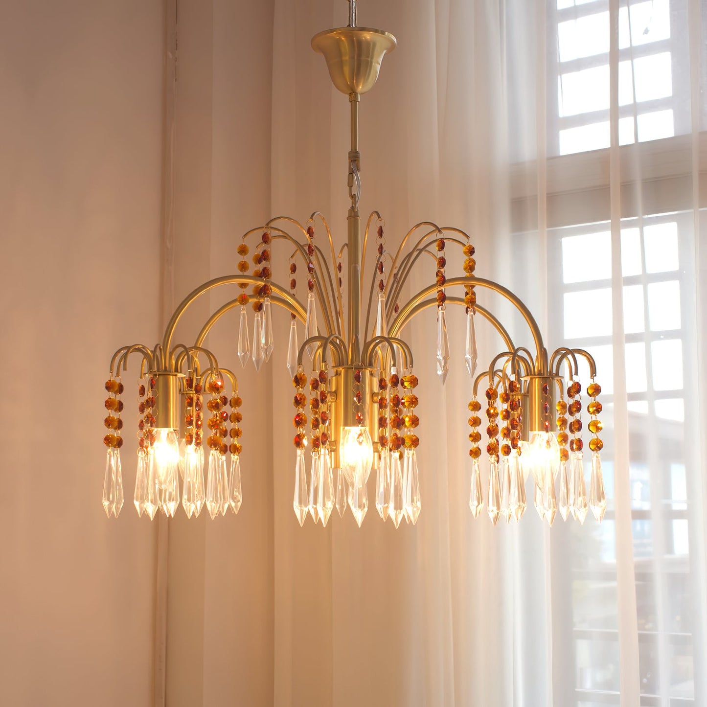Brass Candle Crystal Chandelier - Traditional K9 Crystal & Polished Brass Chandelier