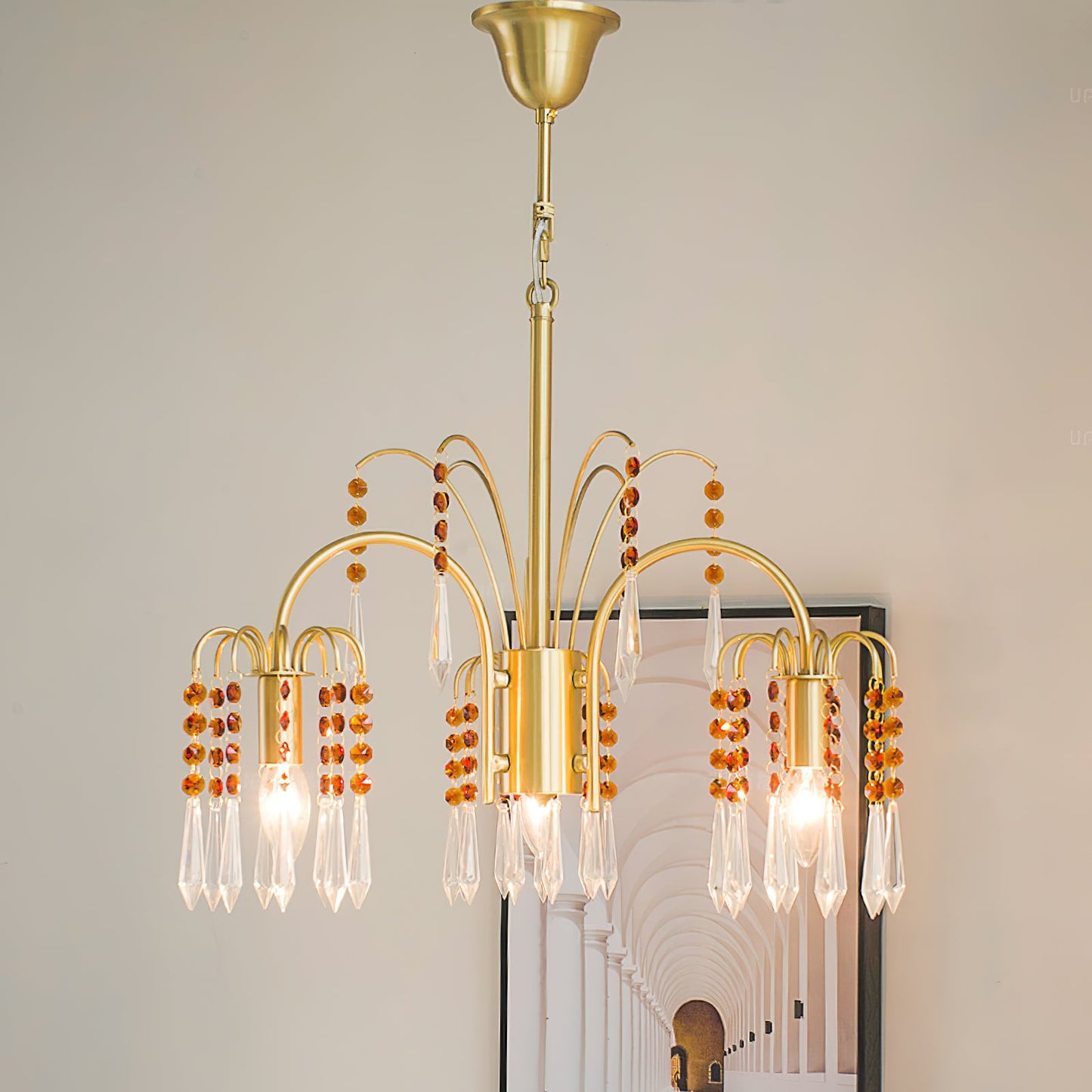 Brass Candle Crystal Chandelier - Traditional K9 Crystal & Polished Brass Chandelier