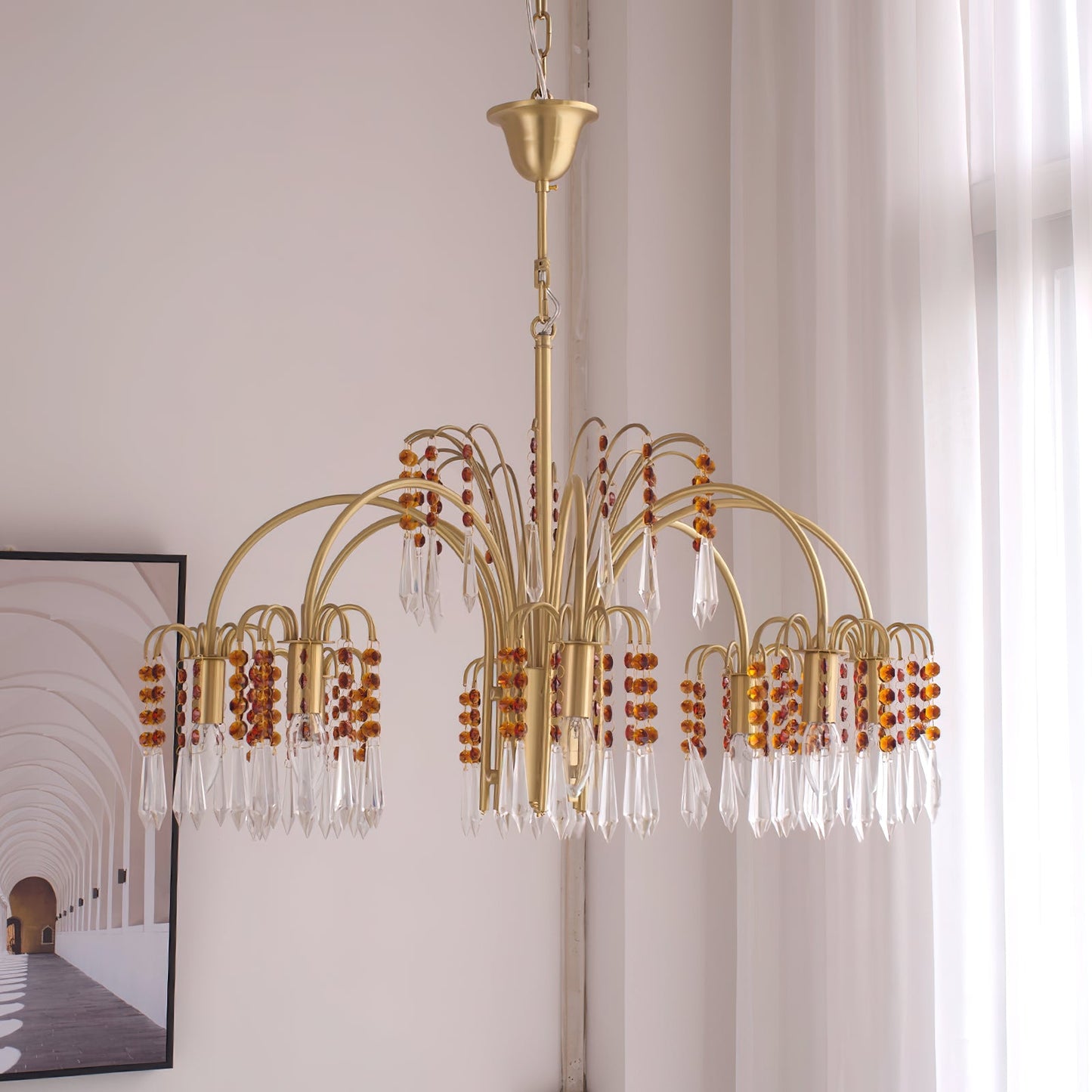 Brass Candle Crystal Chandelier - Traditional K9 Crystal & Polished Brass Chandelier