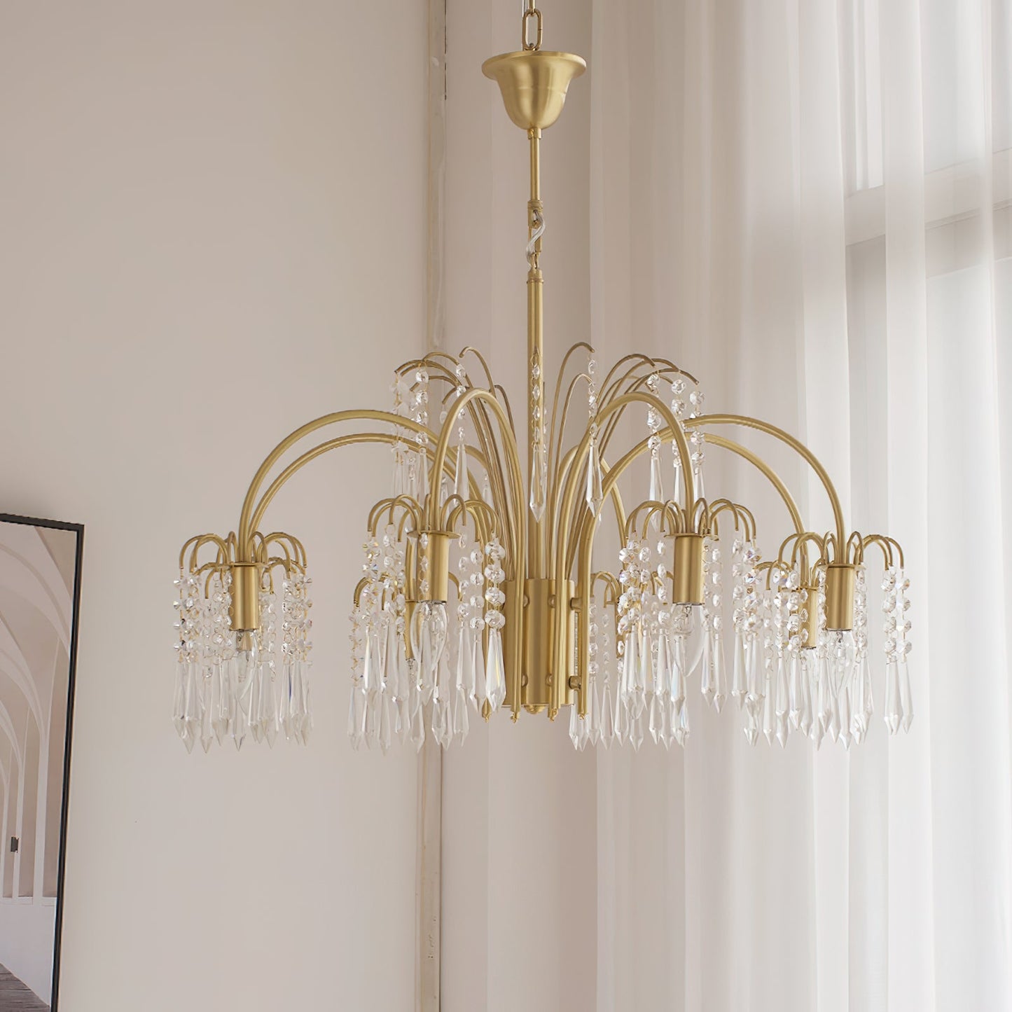 Brass Candle Crystal Chandelier - Traditional K9 Crystal & Polished Brass Chandelier