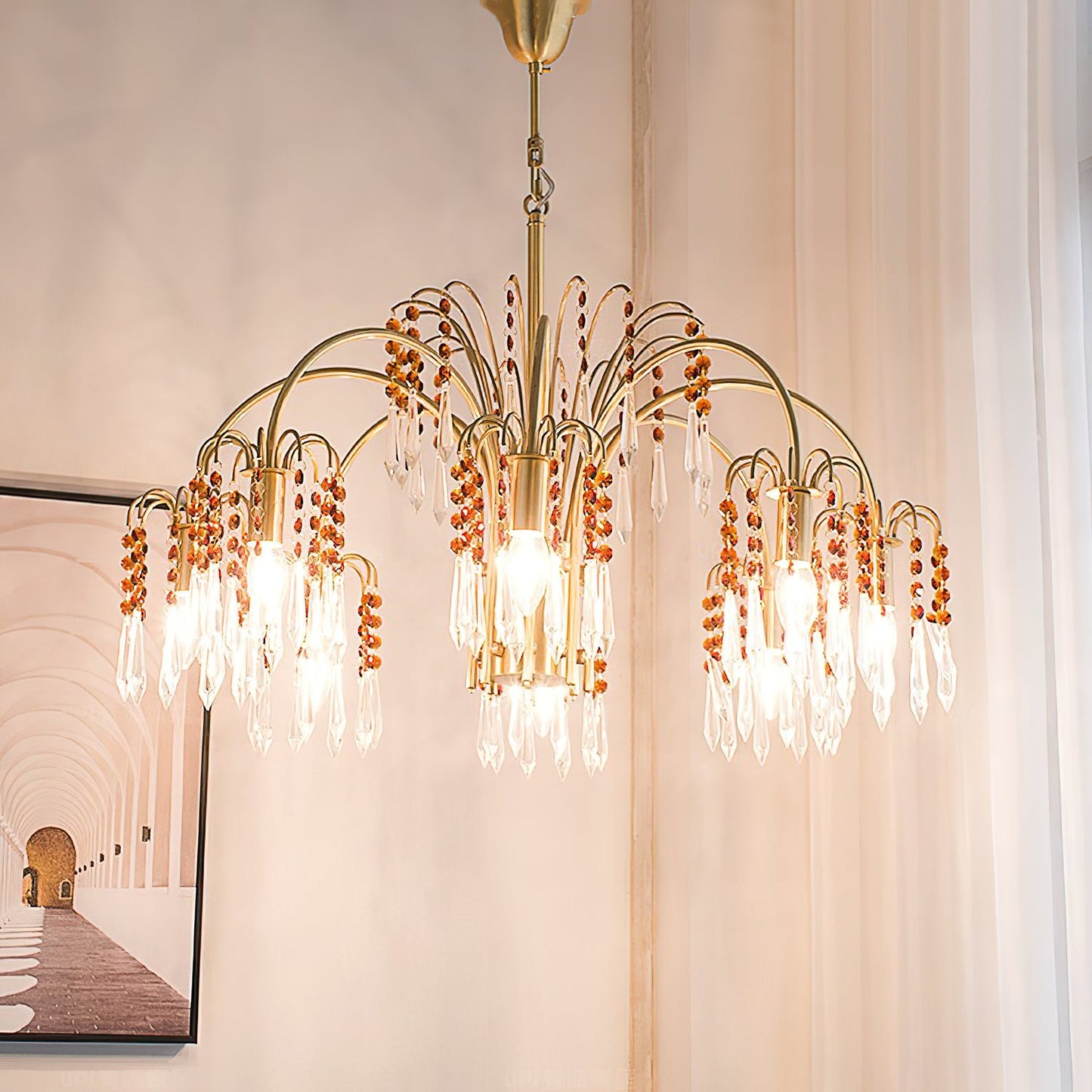 Brass Candle Crystal Chandelier - Traditional K9 Crystal & Polished Brass Chandelier