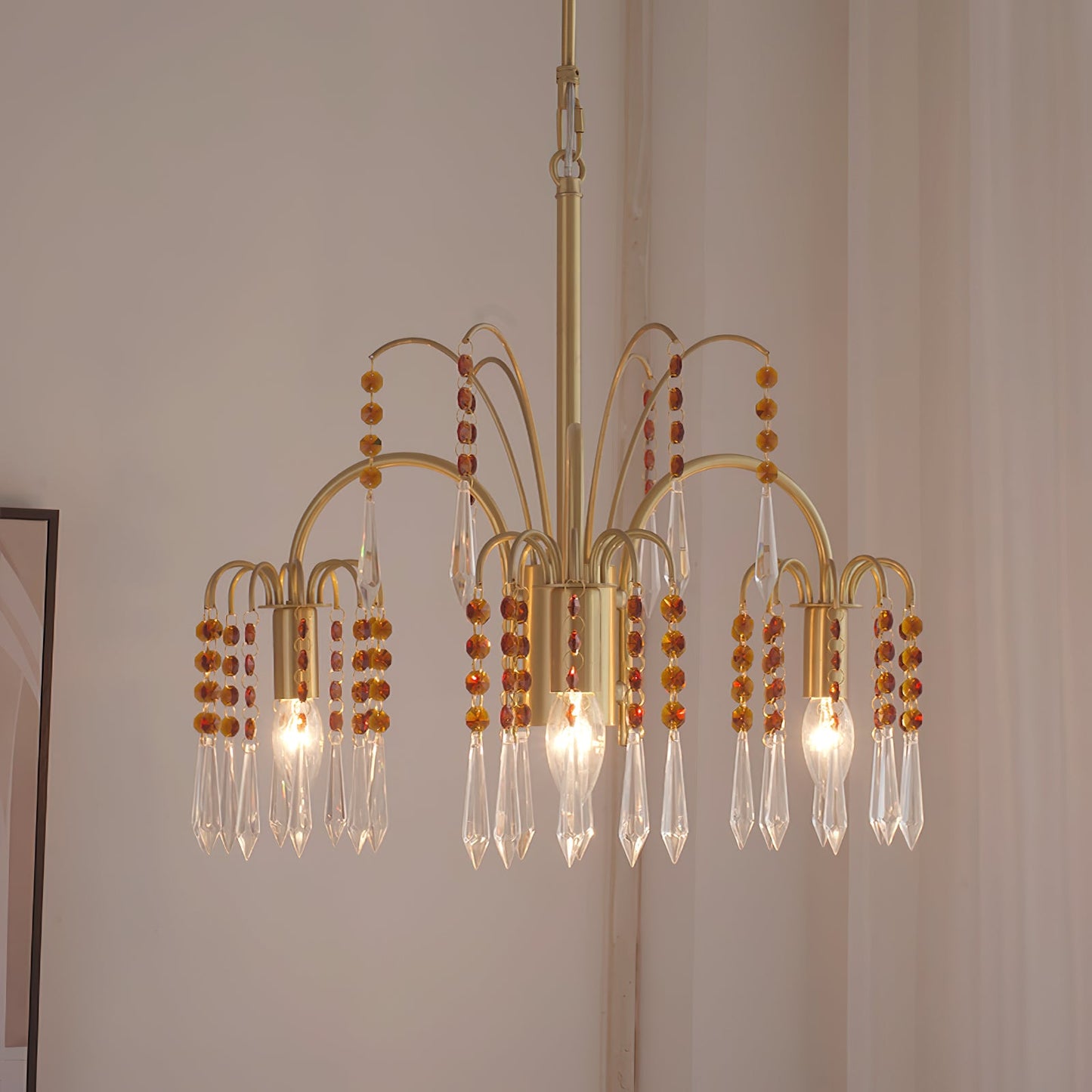Brass Candle Crystal Chandelier - Traditional K9 Crystal & Polished Brass Chandelier