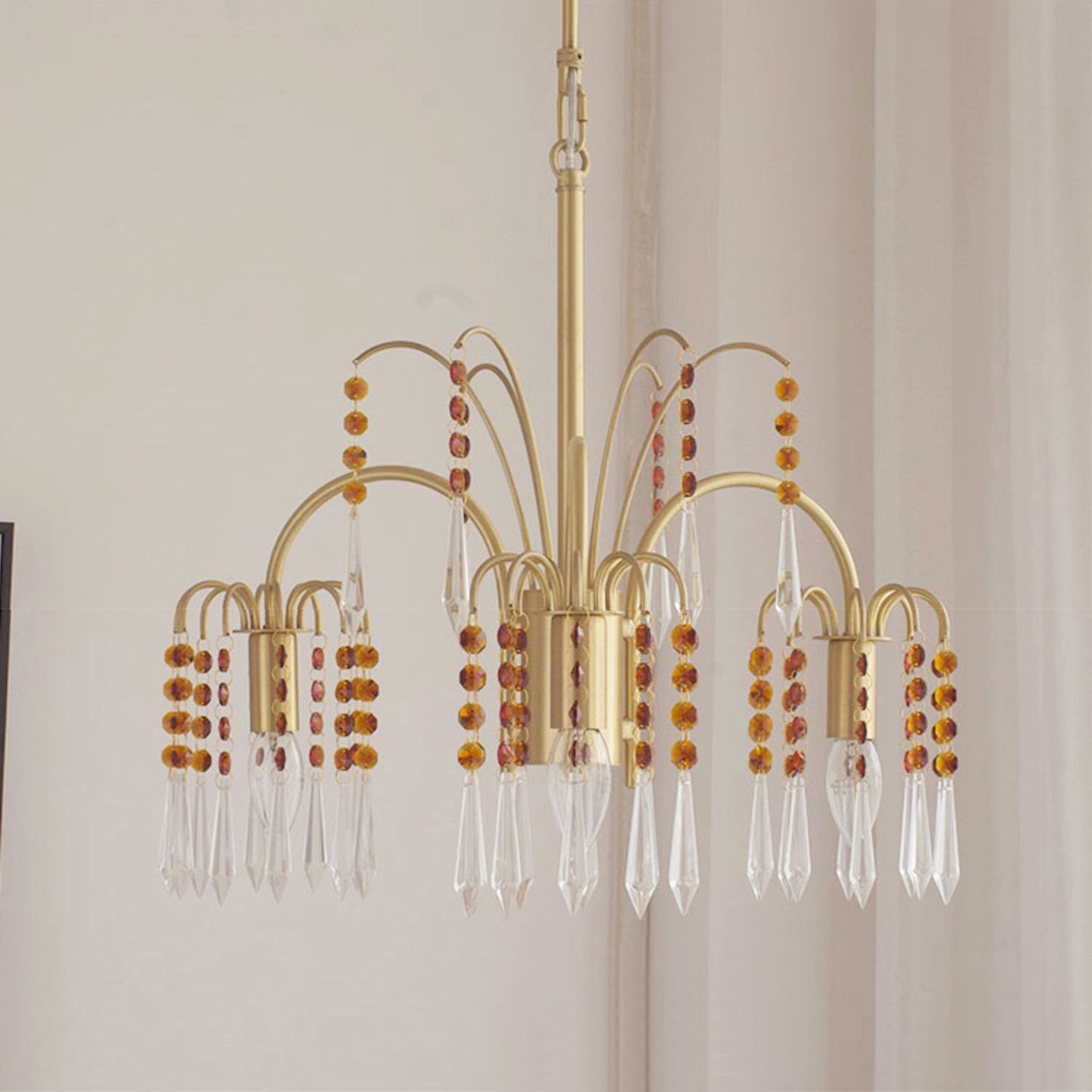 Brass Candle Crystal Chandelier - Traditional K9 Crystal & Polished Brass Chandelier