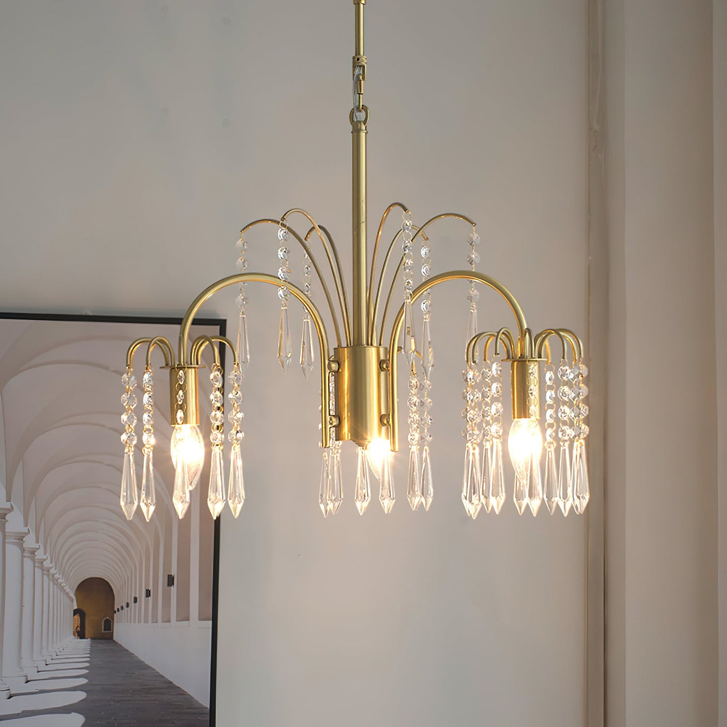 Brass Candle Crystal Chandelier - Traditional K9 Crystal & Polished Brass Chandelier