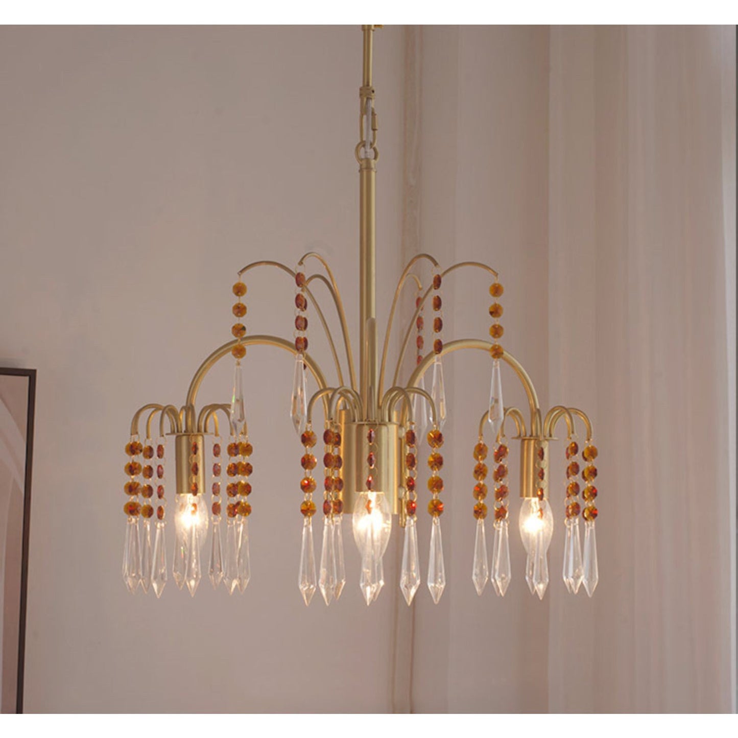 Brass Candle Crystal Chandelier - Traditional K9 Crystal & Polished Brass Chandelier