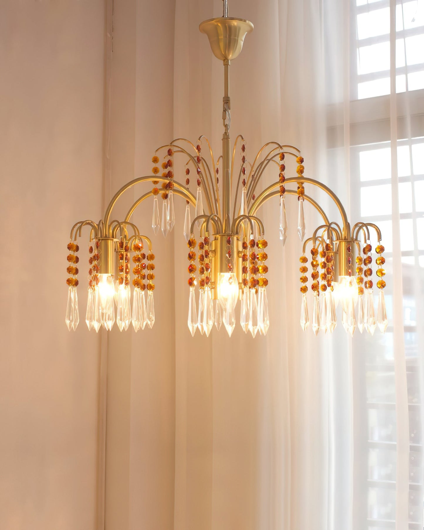 Brass Candle Crystal Chandelier - Traditional K9 Crystal & Polished Brass Chandelier