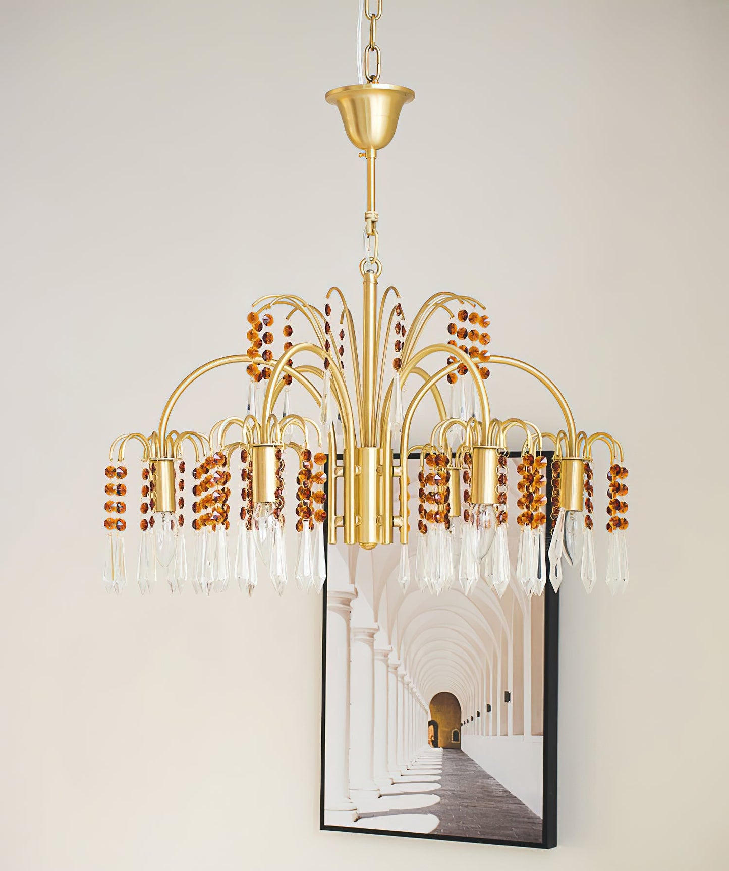Brass Candle Crystal Chandelier - Traditional K9 Crystal & Polished Brass Chandelier
