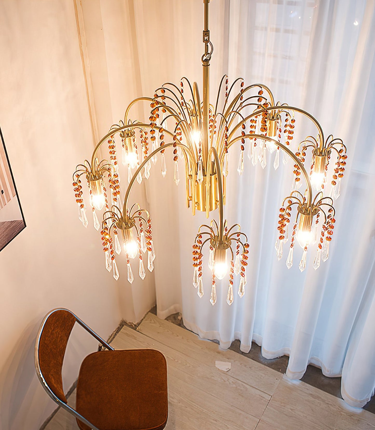 Brass Candle Crystal Chandelier - Traditional K9 Crystal & Polished Brass Chandelier