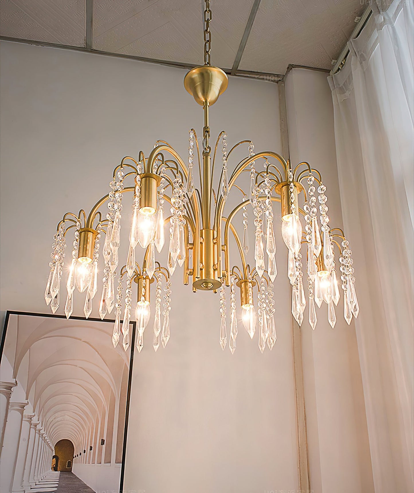Brass Candle Crystal Chandelier - Traditional K9 Crystal & Polished Brass Chandelier