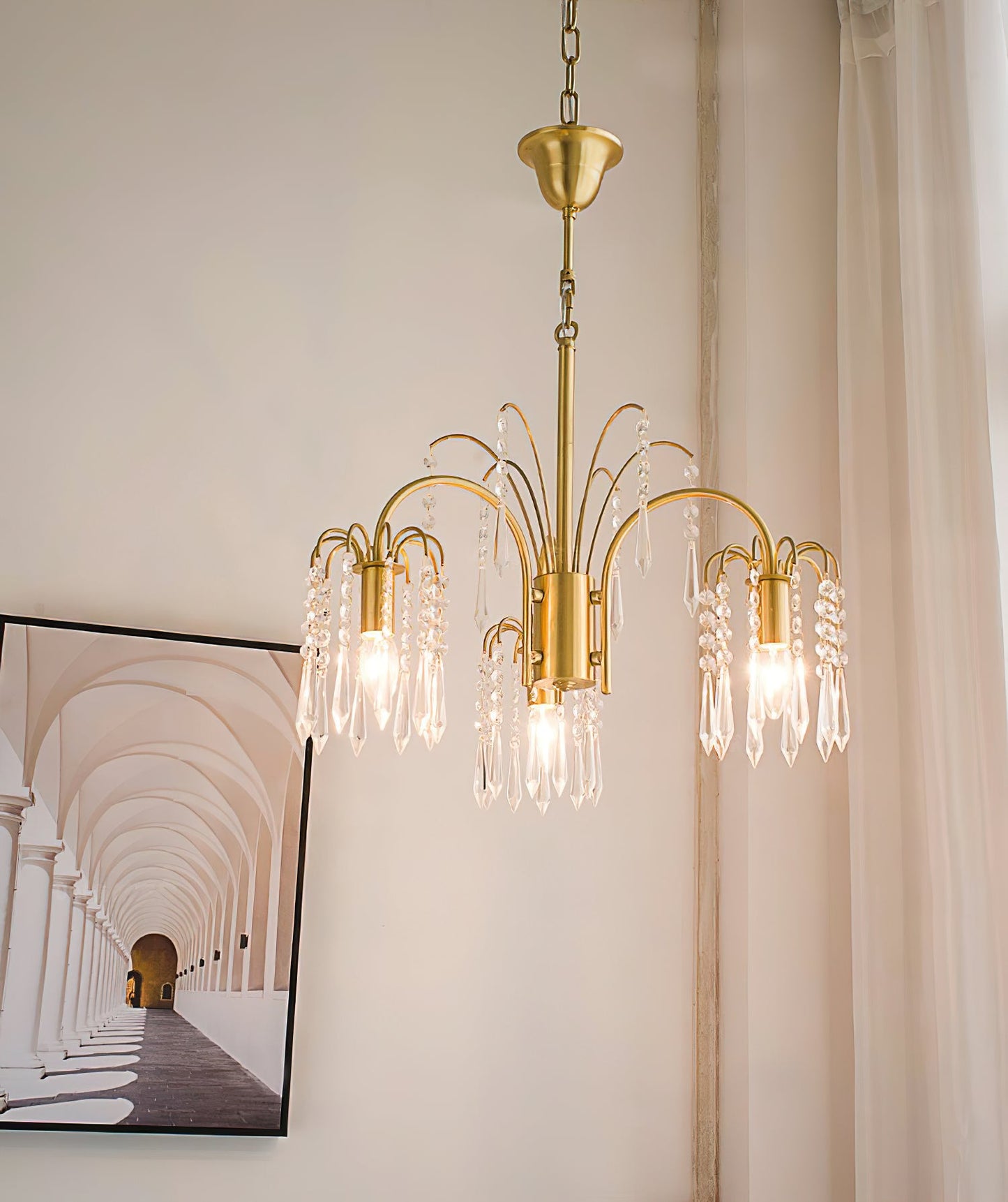 Brass Candle Crystal Chandelier - Traditional K9 Crystal & Polished Brass Chandelier